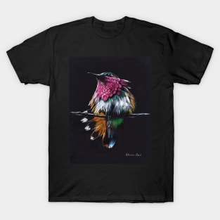 "Jewel"  Amethyst-Throated Hummingbird mixed media painting T-Shirt